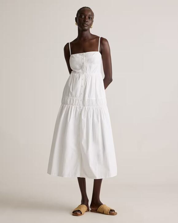 Quince Dresses & Skirts - Quince 100% Organic Cotton Poplin Spaghetti Strap Maxi Dress White S NWOT
